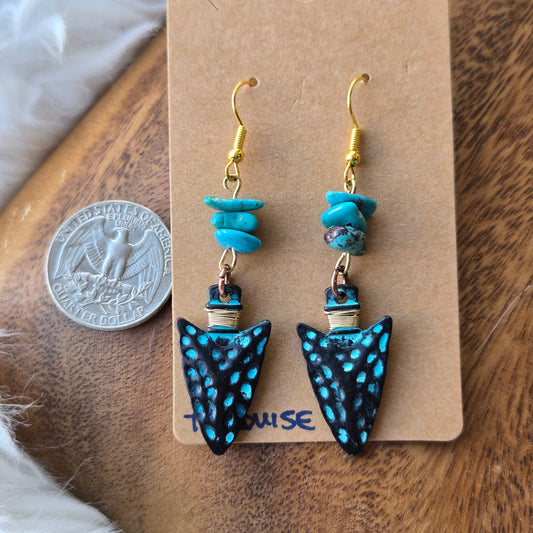 Turquoise with Arrowhead Earrings 1304