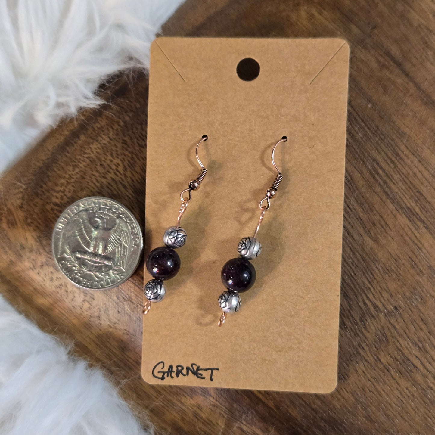 Garnet Mixed Metal Earrings 1328