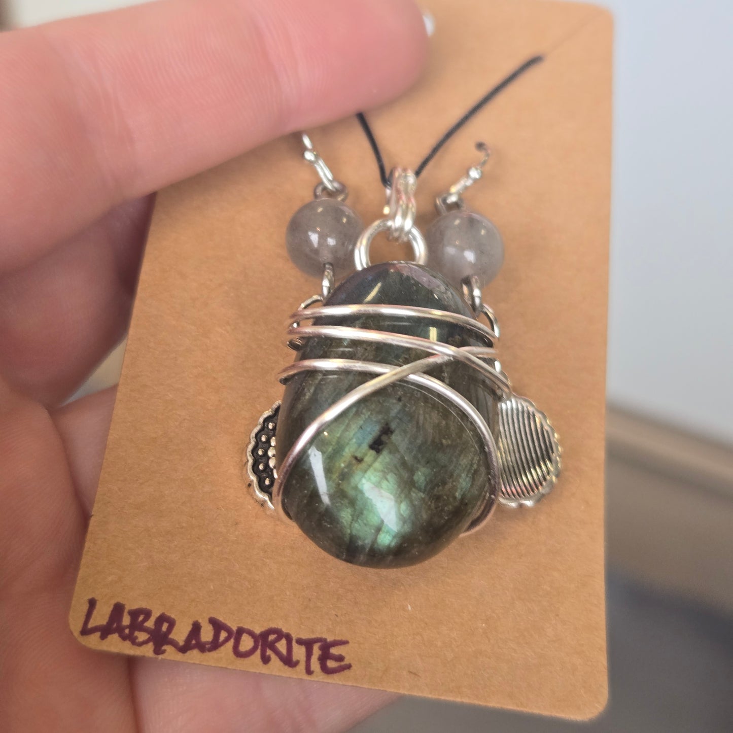 Labradorite Pendant & Earring Set 1357