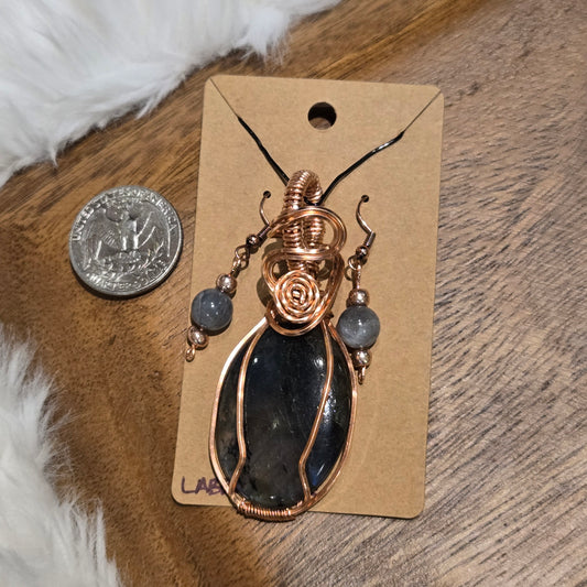 Labradorite Pendant & Earring Set 1393