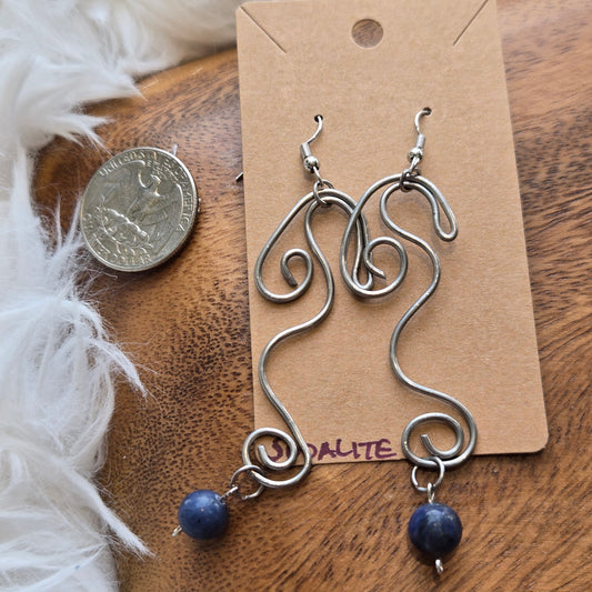 Sodalite Swirl Earrings 1401