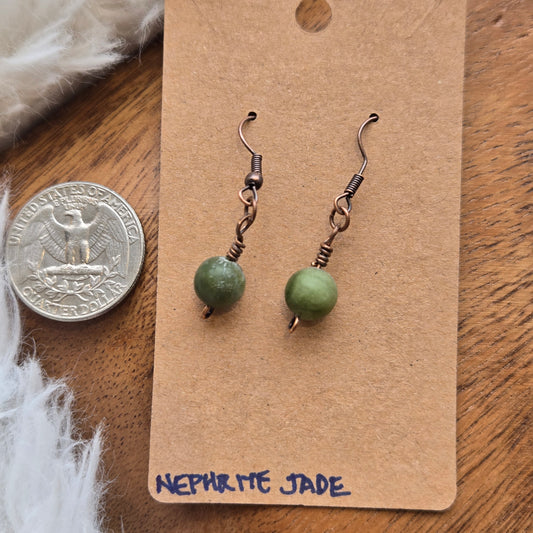 Nephrite Jade Earrings 1412