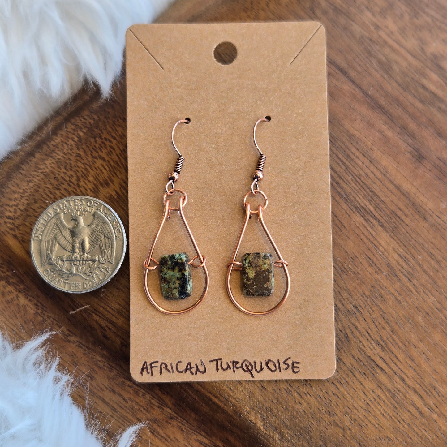 African Turquoise Jasper Earrings 1582