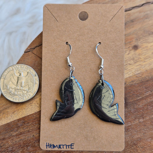 Hematite Fish Earrings 1670