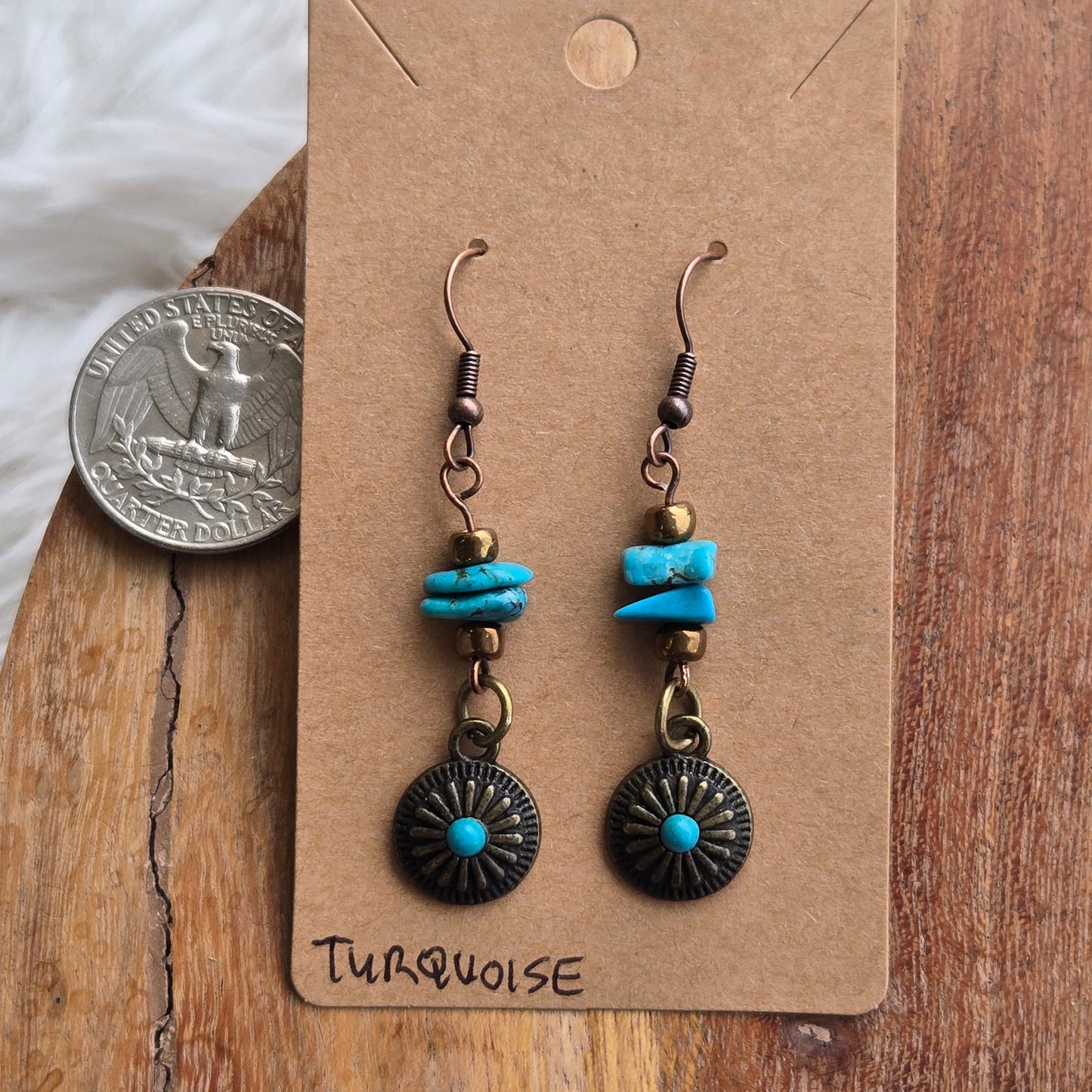 Turquoise w/ Medalian Earrings 1728