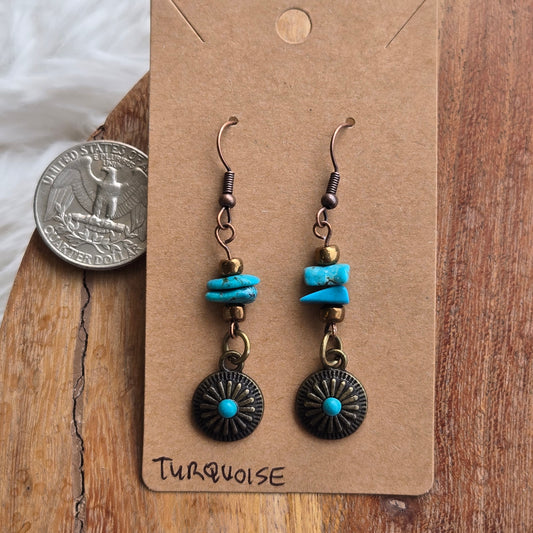 Turquoise w/ Medalian Earrings 1728
