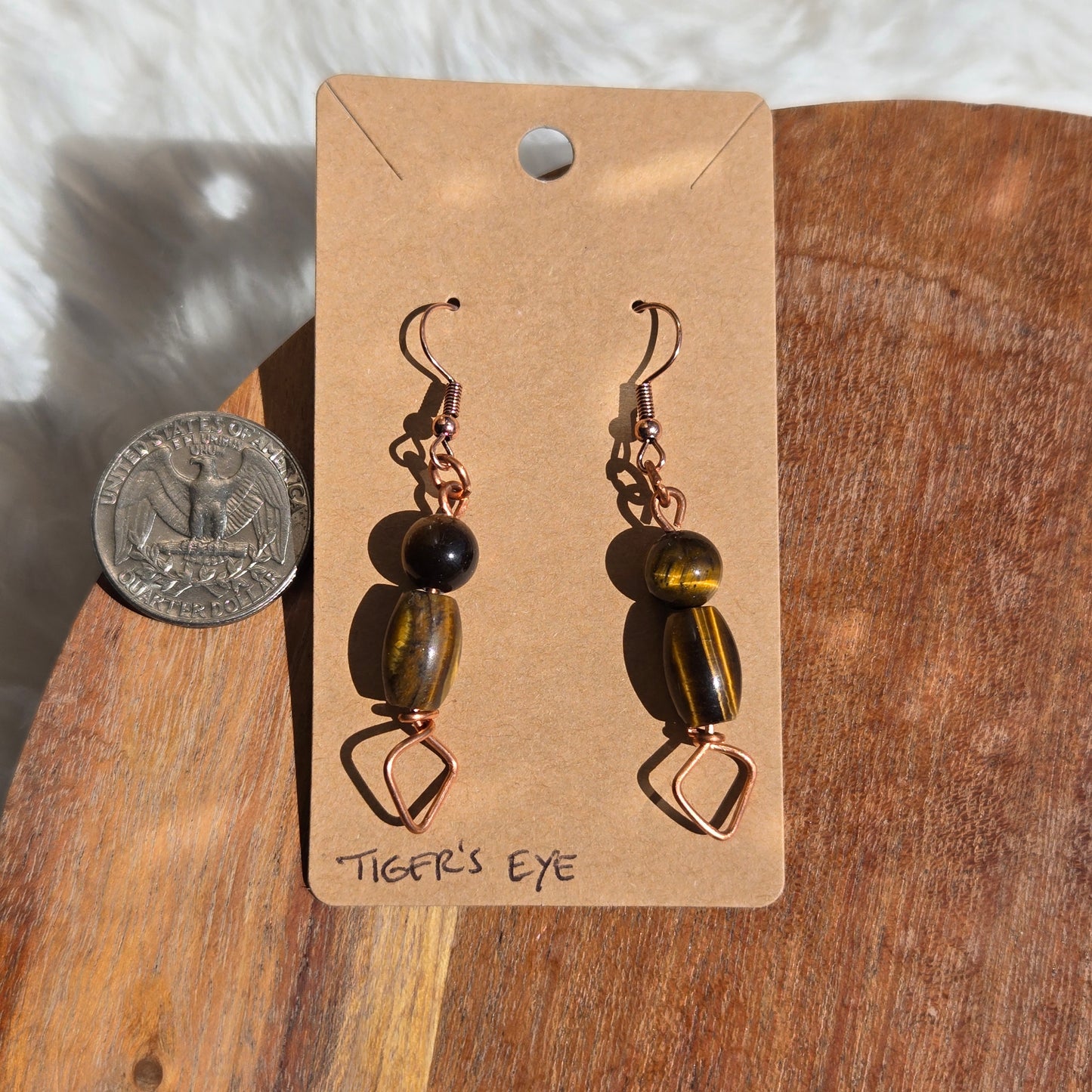 Double Tiger's Eye Earrings 1056