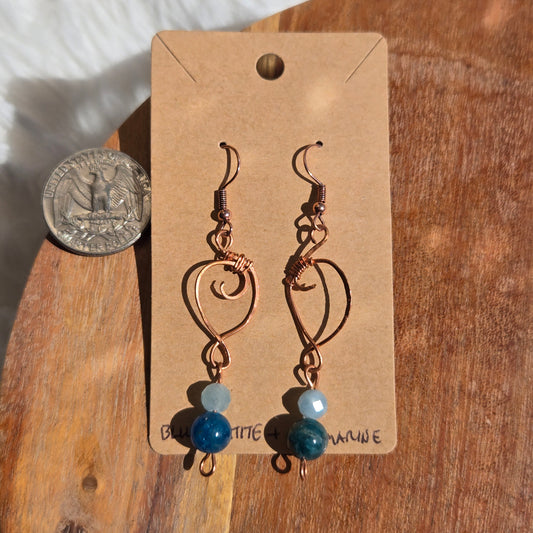 Blue Apatite & Aquamarine Earrings 1070