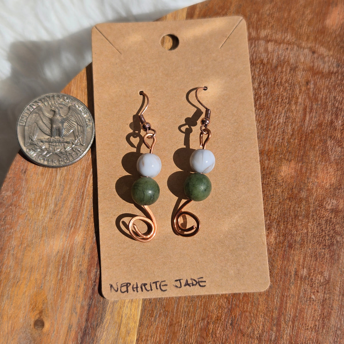 Nephrite Jade Obsidian Earrings 1078