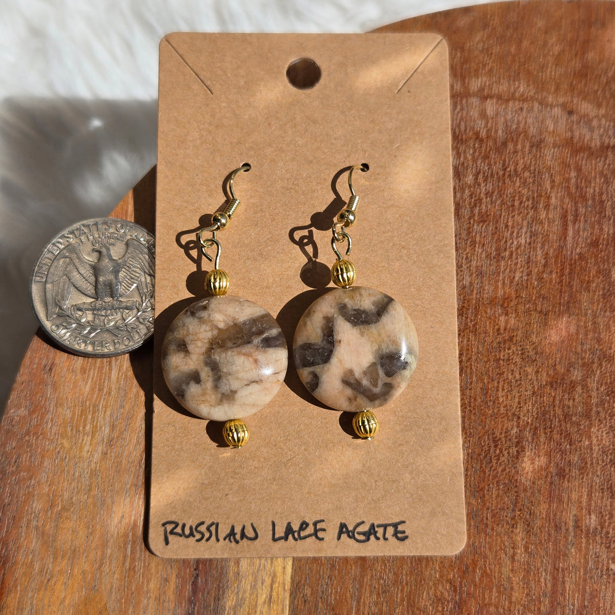 Russian Lace Agate Earrings 1733
