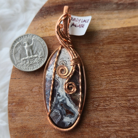 Crazy Lace Agate Pendant 1744