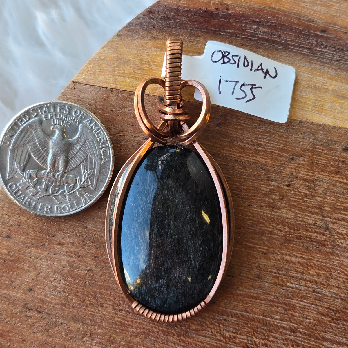 Silver Sheen Obsidian Pendant 1755