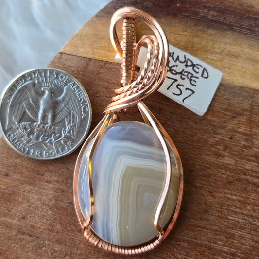 Banded Agate Pendant 1757