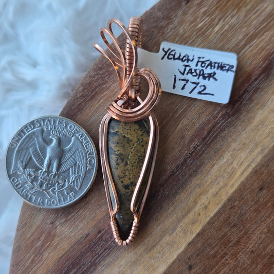 Yellow Feather Jasper Pendant 1772