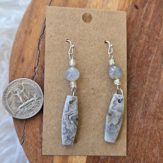 Labradorite & Agate Earrings 1774