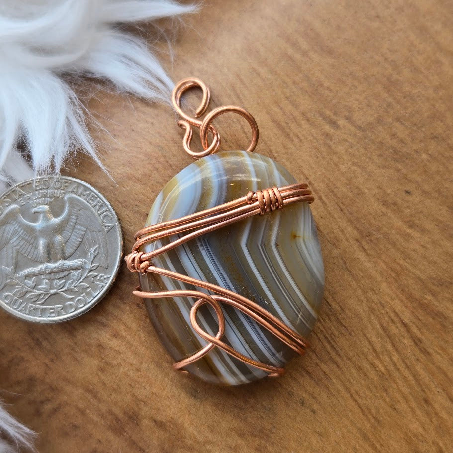 Banded Agate Pendant 1023