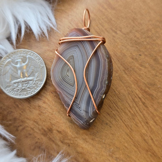 Banded Agate Pendant 1025