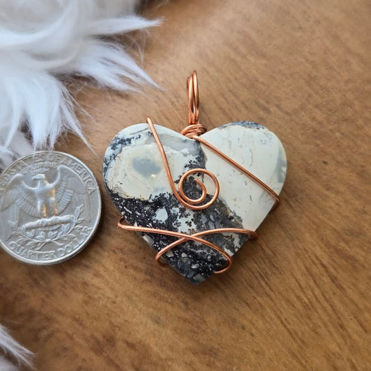 Dendritic Snow Agate Pendant 1010