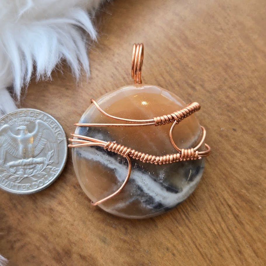 Orange Calcite Pendant 1003