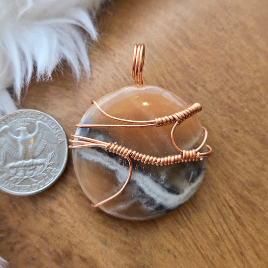Orange Calcite Pendant 1003