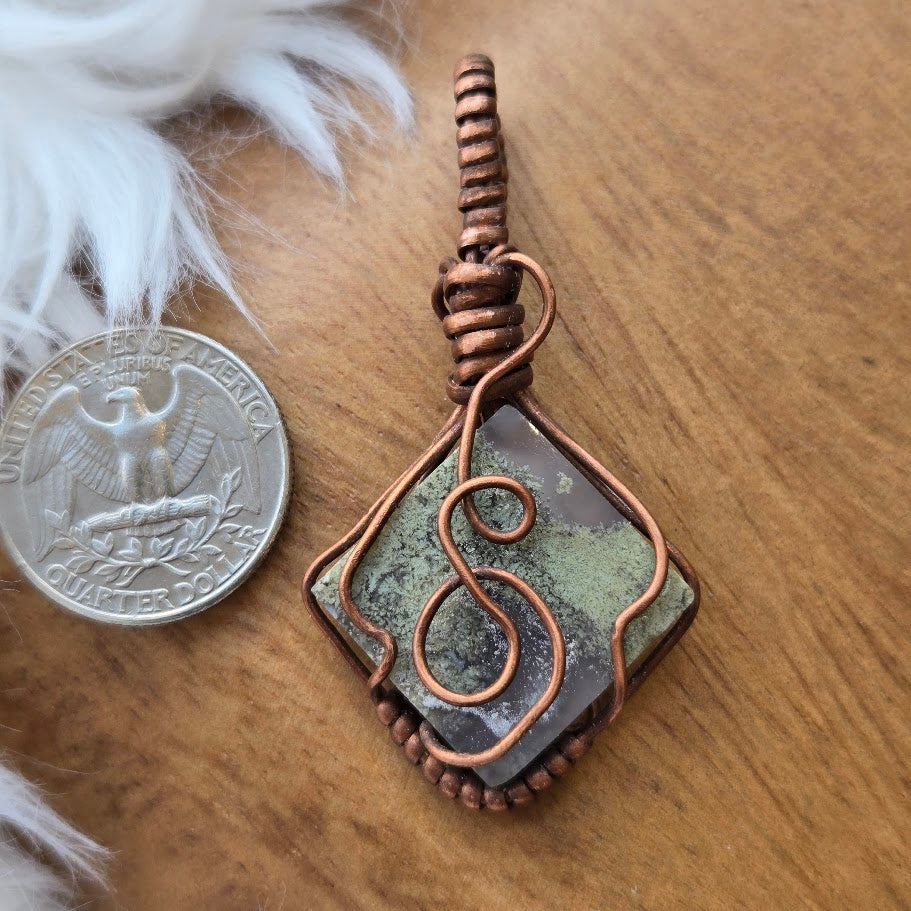 Scenic Moss Agate Pendant 1004