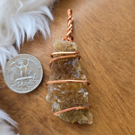 Yellow Fluorite Pendant 1015