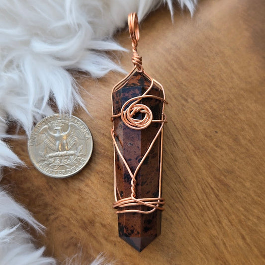 Mahogany Obsidian Point Pendant 1042