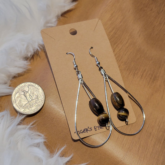 Double Tiger's Eye Earrings 1208