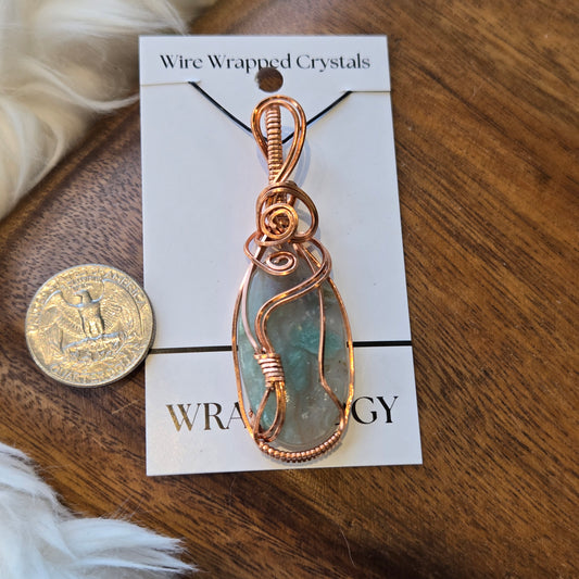 Green Flower Agate Pendant 1472